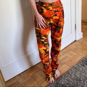 High waisted orange camo pants